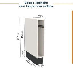 Cozinha Modulada 8 Peças sem Tampo com Rodapé 4 Aéreos e 4 Balcões Ipanema CabeCasa MadeiraMadeira - 19