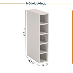 Cozinha Modulada 8 Peças sem Tampo com Rodapé 4 Aéreos e 4 Balcões Ipanema CabeCasa MadeiraMadeira - 14