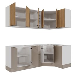 Cozinha Modulada 8 Peças sem Tampo com Rodapé 4 Aéreos e 4 Balcões Ipanema CabeCasa MadeiraMadeira - 6