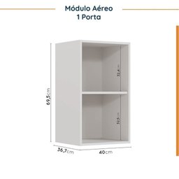 Cozinha Modulada 8 Peças sem Tampo com Rodapé 4 Aéreos e 4 Balcões Ipanema CabeCasa MadeiraMadeira - 13