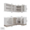 Ver imagem 4 de Cozinha Planejada 8 Peças sem Tampo com Rodapé 4 Aéreos e 4 Balcões Ipanema CabeCasa MadeiraOriginals Marrom/Fendi Trama/Acácia