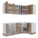 Ver imagem 6 de Cozinha Planejada 8 Peças sem Tampo com Rodapé 4 Aéreos e 4 Balcões Ipanema CabeCasa MadeiraOriginals Marrom/Fendi Trama/Acácia