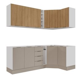 Cozinha Modulada 8 Peças sem Tampo com Rodapé 4 Aéreos e 4 Balcões Ipanema CabeCasa MadeiraMadeira - 5