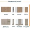 Ver imagem 3 de Cozinha Planejada 8 Peças sem Tampo com Rodapé 4 Aéreos e 4 Balcões Ipanema CabeCasa MadeiraOriginals Marrom/Fendi Trama/Acácia