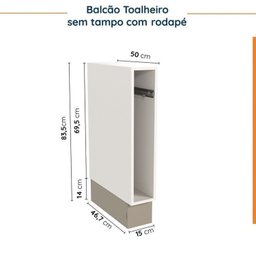 Cozinha Modulada 8 Peças sem Tampo com Rodapé 4 Aéreos e 4 Balcões Ipanema CabeCasa MadeiraMadeira - 19