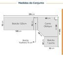 Ver imagem 2 de Cozinha Planejada 8 Peças sem Tampo com Rodapé 4 Aéreos e 4 Balcões Ipanema CabeCasa MadeiraOriginals Marrom/Fendi Trama/Acácia