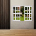 Ver imagem 1 de Janela Vitrô Travessa de Alumínio 4 Folhas 100 x 100cm Linha 25 Branco Esquadrias Bergamo