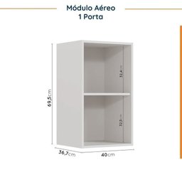 Cozinha Modulada 8 Peças sem Tampo com Rodapé 4 Aéreos e 4 Balcões Ipanema CabeCasa MadeiraMadeira - 13