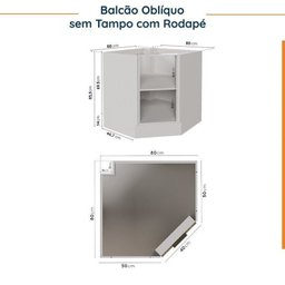 Cozinha Modulada 8 Peças sem Tampo com Rodapé 4 Aéreos e 4 Balcões Ipanema CabeCasa MadeiraMadeira - 18