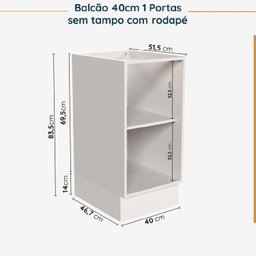Cozinha Modulada 8 Peças sem Tampo com Rodapé 4 Aéreos e 4 Balcões Ipanema CabeCasa MadeiraMadeira - 17