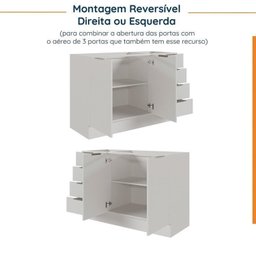 Cozinha Modulada 8 Peças sem Tampo com Rodapé 4 Aéreos e 4 Balcões Ipanema CabeCasa MadeiraMadeira - 16