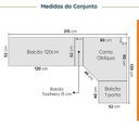 Ver imagem 2 de Cozinha Modulada 8 Peças sem Tampo com Rodapé 4 Aéreos e 4 Balcões Ipanema CabeCasa MadeiraOriginals
