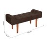 Recamier Banco Moderno em Veludo Marrom Daia 1,50 Pés em Madeira - 3