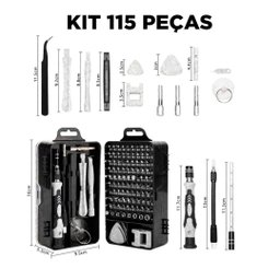Kit Profissional Ferramentas Reparo Conjunto Chaves 115 em 1 - 6