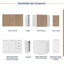 Ver imagem 3 de Cozinha Planejada 8 Peças sem Tampo com Rodapé 4 Aéreos e 4 Balcões Ipanema CabeCasa MadeiraOriginals Branco/Acácia