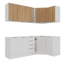 Ver imagem 5 de Cozinha Planejada 8 Peças sem Tampo com Rodapé 4 Aéreos e 4 Balcões Ipanema CabeCasa MadeiraOriginals Branco/Acácia