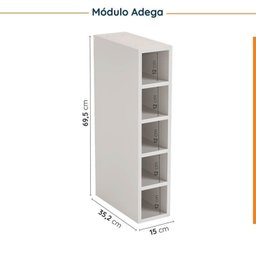 Cozinha Modulada 8 Peças sem Tampo com Rodapé 4 Aéreos e 4 Balcões Ipanema Cabecasa madeiramadeira - 14