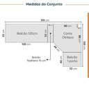 Ver imagem 2 de Cozinha Planejada 8 Peças sem Tampo com Rodapé 4 Aéreos e 4 Balcões Ipanema CabeCasa MadeiraOriginals Branco/Acácia