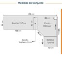 Ver imagem 2 de Cozinha Modulada 8 Peças sem Tampo com Rodapé 4 Aéreos e 4 Balcões Ipanema CabeCasa MadeiraOriginals