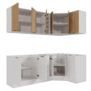 Ver imagem 6 de Cozinha Planejada 8 Peças sem Tampo com Rodapé 4 Aéreos e 4 Balcões Ipanema CabeCasa MadeiraOriginals Branco/Acácia