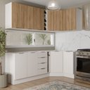 Ver imagem 1 de Cozinha Modulada 8 Peças sem Tampo com Rodapé 4 Aéreos e 4 Balcões Ipanema CabeCasa MadeiraOriginals