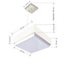 Ver imagem 2 de Lustre para Sala de Jantar Vivare Md-4402 Cúpula em Tecido 40x40cm Cor Branco Bivolt