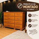Ver imagem 5 de Cômoda Nathalia 8 Gavetas Madeira Maciça Marrom/Mogno Mel