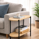 Ver imagem 1 de Mesa Apoio Lateral Sofá Aço Mdf Corazzi/preto