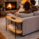 Ver imagem 3 de Mesa Apoio Lateral Sofá Aço Mdf Corazzi/preto