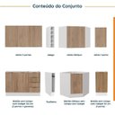 Ver imagem 3 de Cozinha Modulada 8 Peças sem Tampo com Rodapé 4 Aéreos e 4 Balcões Ipanema CabeCasa MadeiraOriginals