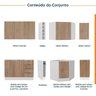 Cozinha Modulada 8 Peças sem Tampo com Rodapé 4 Aéreos e 4 Balcões Ipanema CabeCasa MadeiraOriginals - 3