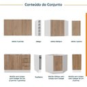 Ver imagem 3 de Cozinha Planejada 8 Peças sem Tampo com Rodapé 4 Aéreos e 4 Balcões Ipanema CabeCasa MadeiraOriginals