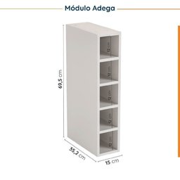 Cozinha Modulada 8 Peças sem Tampo com Rodapé 4 Aéreos e 4 Balcões Ipanema Cabecasa madeiramadeira - 14