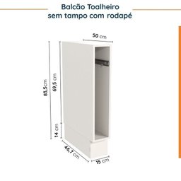 Cozinha Modulada 8 Peças sem Tampo com Rodapé 4 Aéreos e 4 Balcões Ipanema Cabecasa madeiramadeira - 19