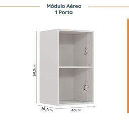 Cozinha Modulada 8 Peças sem Tampo com Rodapé 4 Aéreos e 4 Balcões Ipanema Cabecasa madeiramadeira - 13
