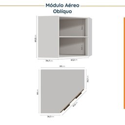 Cozinha Modulada 8 Peças sem Tampo com Rodapé 4 Aéreos e 4 Balcões Ipanema Cabecasa madeiramadeira - 12