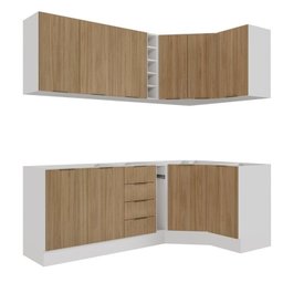 Cozinha Modulada 8 Peças sem Tampo com Rodapé 4 Aéreos e 4 Balcões Ipanema Cabecasa madeiramadeira - 5