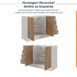 Cozinha Modulada 8 Peças sem Tampo com Rodapé 4 Aéreos e 4 Balcões Ipanema Cabecasa madeiramadeira - 16