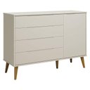 Ver imagem 5 de Quarto de Bebê 4 Portas com Cômoda com Porta Elfe Retrô e Berço Americano Danny Areia Acetinado Amad