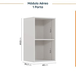 Cozinha Modulada 8 Peças sem Tampo com Rodapé 4 Aéreos e 4 Balcões Ipanema Cabecasa madeiramadeira - 13