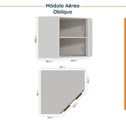 Cozinha Modulada 8 Peças sem Tampo com Rodapé 4 Aéreos e 4 Balcões Ipanema Cabecasa madeiramadeira - 12