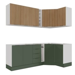 Cozinha Modulada 8 Peças sem Tampo com Rodapé 4 Aéreos e 4 Balcões Ipanema Cabecasa madeiramadeira - 5