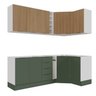 Cozinha Modulada 8 Peças sem Tampo com Rodapé 4 Aéreos e 4 Balcões Ipanema CabeCasa MadeiraOriginals - 5