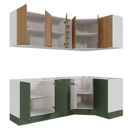 Cozinha Modulada 8 Peças sem Tampo com Rodapé 4 Aéreos e 4 Balcões Ipanema Cabecasa madeiramadeira - 6