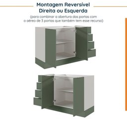 Cozinha Modulada 8 Peças sem Tampo com Rodapé 4 Aéreos e 4 Balcões Ipanema Cabecasa madeiramadeira - 16
