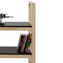 Ver imagem 3 de Estante Baixa de Madeira Eleonor Cor Natural com Prateleira Preta