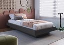Ver imagem 1 de Cama de Solteiro Flutuante 92cm X 192cm para Quarto Cor:grafite