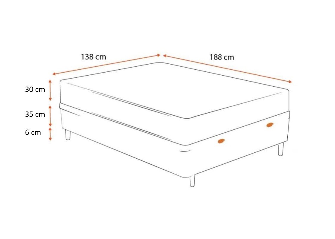 Cama Box Baú Casal Tecido Sintético Preto com Colchão Ortobom Airtech Molas Ensacadas - 3