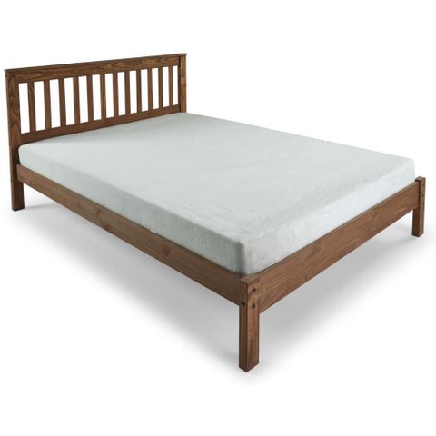 Cama de Casal de Madeira Maciça Mogno