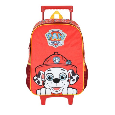 Mochila com Rodas Infantil 16" Patrulha Canina Vermelho - Luxcel